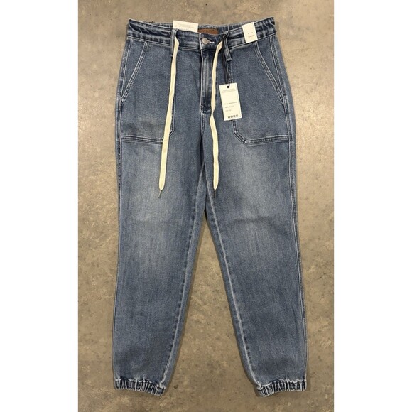 Judy Blue Denim - NEW Judy Blue Jeans Womens 5 / 27 High Waisted Denim Jogger Medium Wash